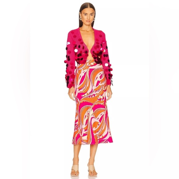 Cult Gaia Laith Paisley Midi Skirt in Persian Paisley Rose - Picture 2 of 14